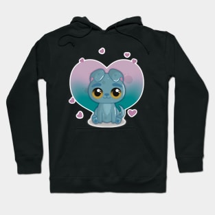 Cute Little Valentine Puppy with Hearts Hoodie